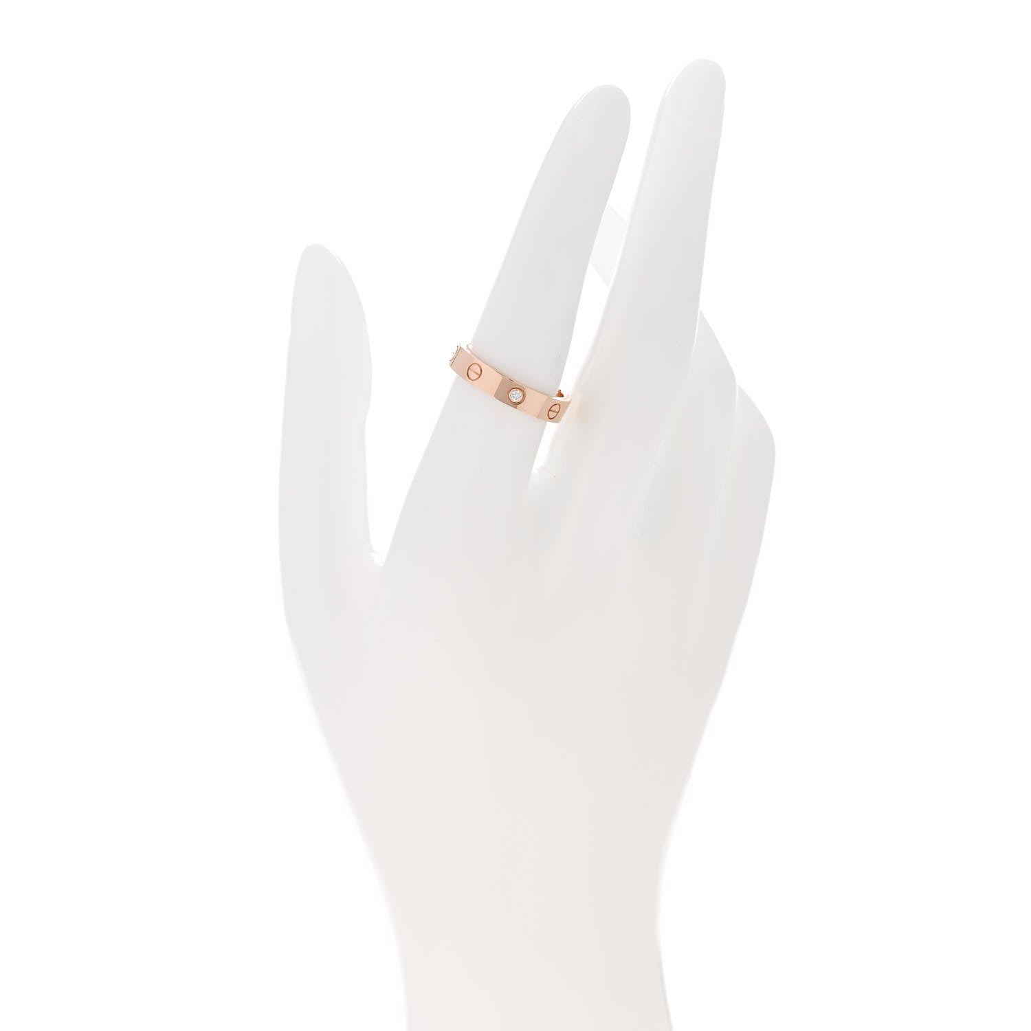Cartier 18K Pink Gold Diamond 4mm LOVE Wedding Band Ring 55 7.25 2 of 5
