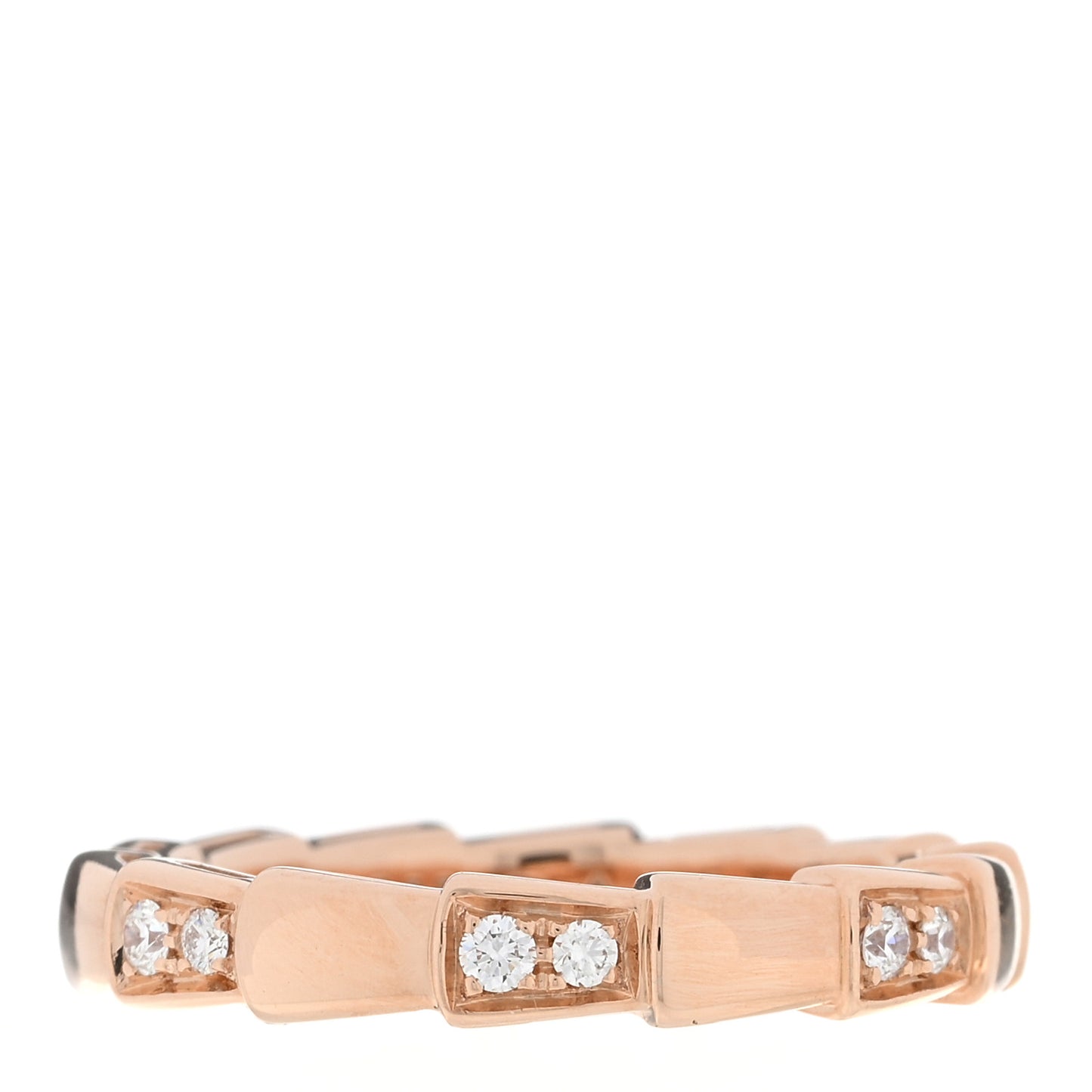 18K Rose Gold Diamond Serpenti Viper Ring 54 7