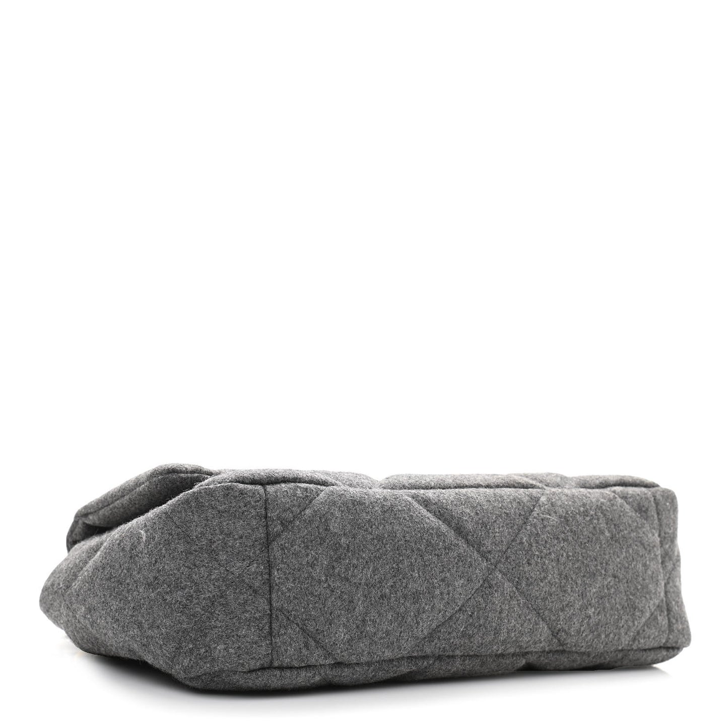 Wool Quilted Medium Chanel 19 Flap Grey