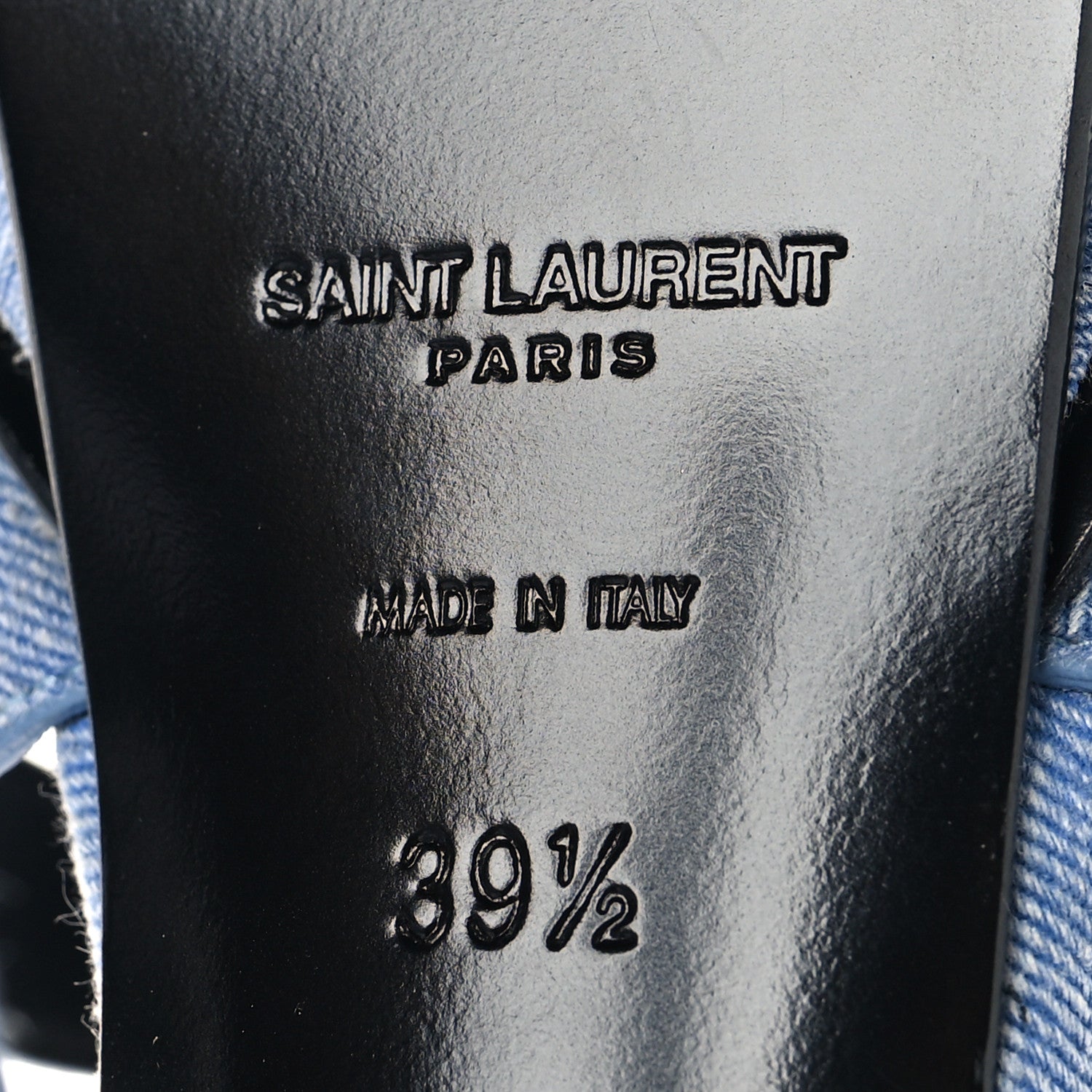 Saint Laurent Denim Tribute 105 Platform Sandals 39.5 Blue 8 of 10