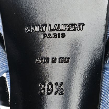 Saint Laurent Denim Tribute 105 Platform Sandals 39.5 Blue 8 of 10