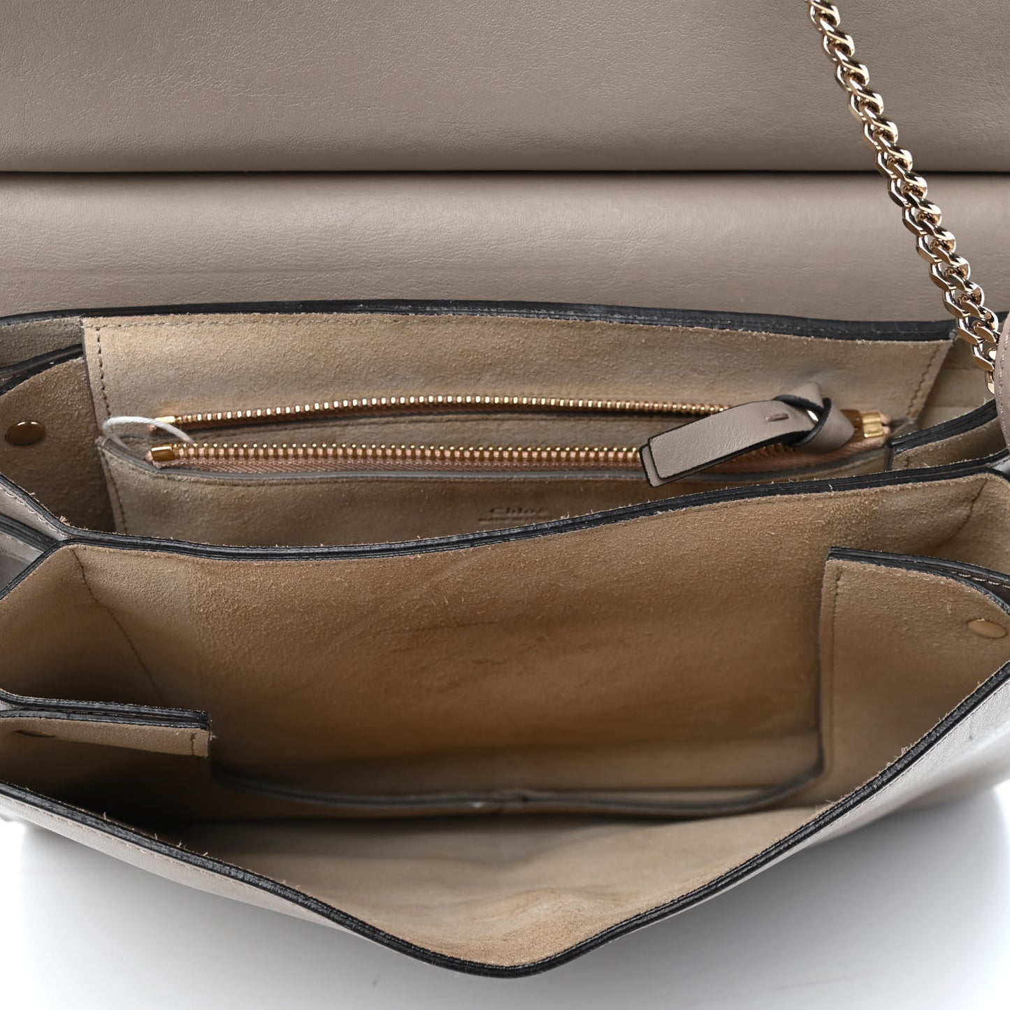 Calfskin Suede Medium Faye Shoulder Bag Motty Grey