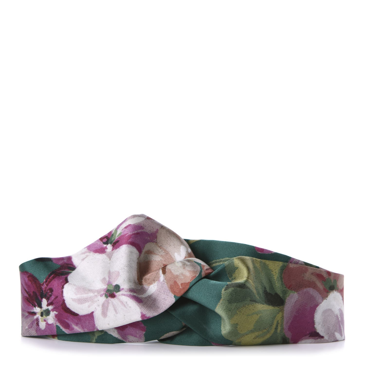 Gucci Silk Blooms Print Duchesse Headband Grass 1 of 8