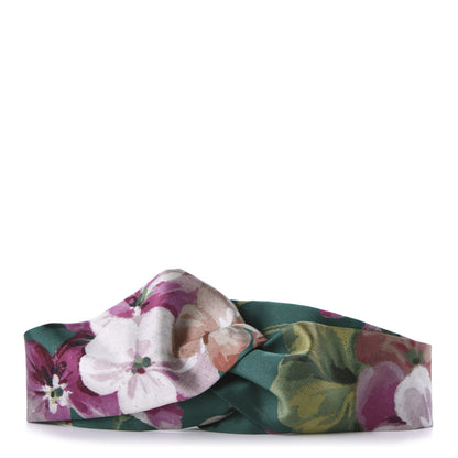 Gucci Silk Blooms Print Duchesse Headband Grass 1 of 8