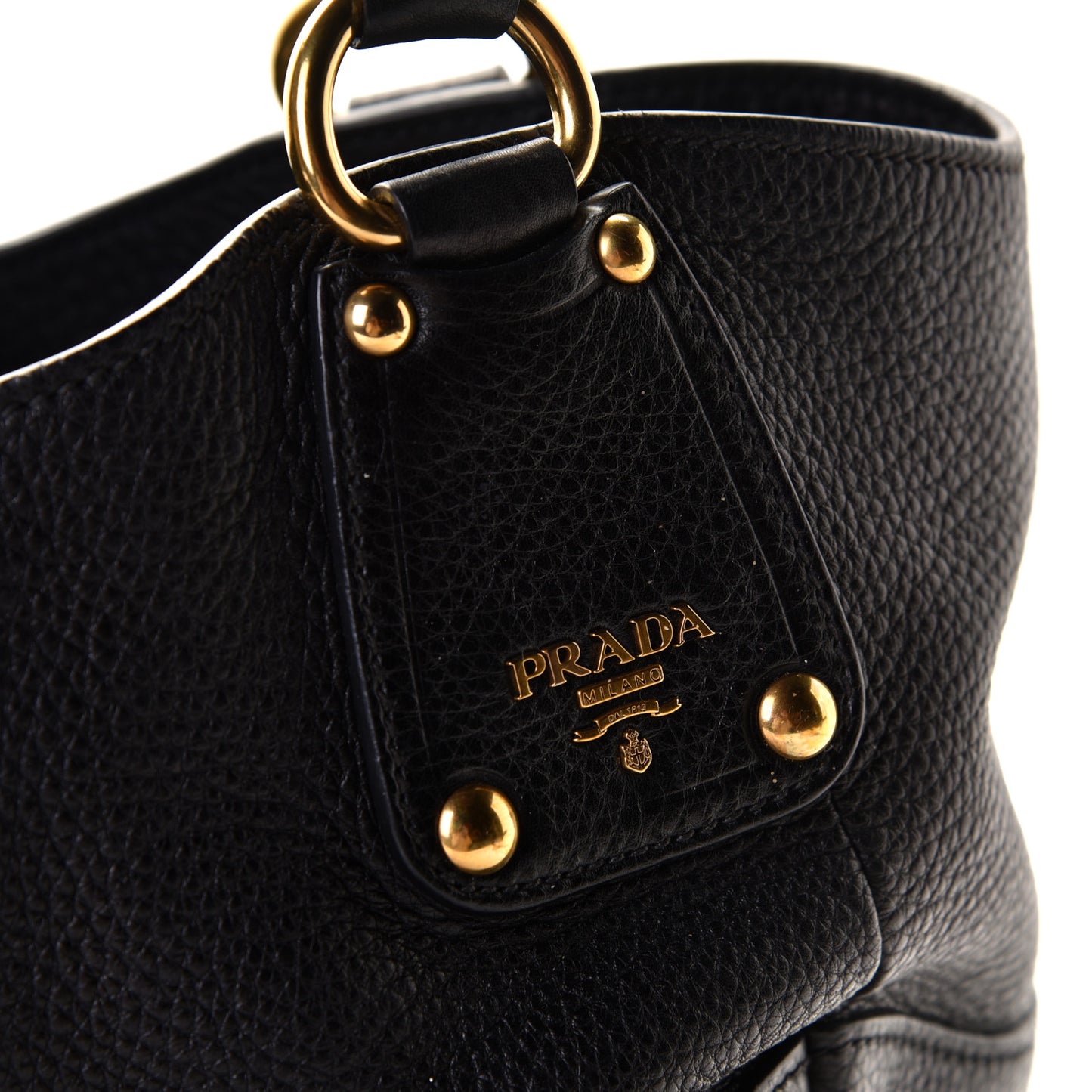 Vitello Daino Pushlock Tote Black