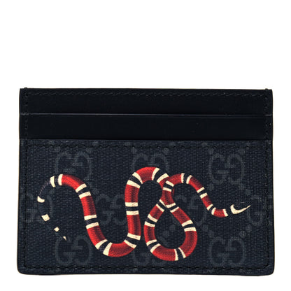 Gucci GG Supreme Monogram Kingsnake Card Holder Black Grey 1 of 6