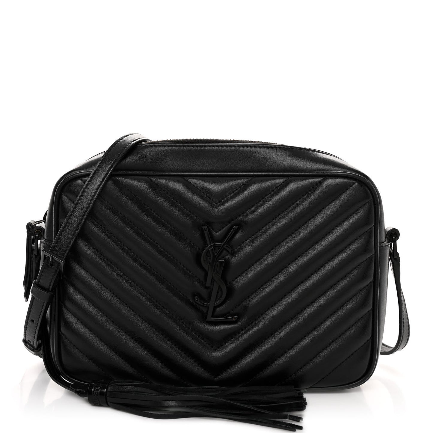 Calfskin Matelasse Monogram Monochrome Lou Camera Bag Black