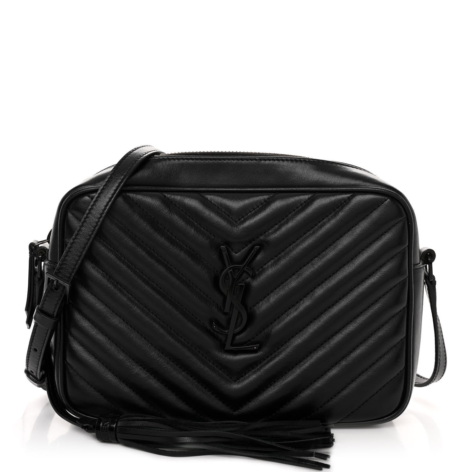 Saint Laurent Calfskin Matelasse Monogram Monochrome Lou Camera Bag Black 1 of 11