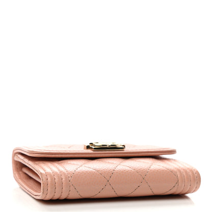 Chanel Caviar Quilted Boy Flap Card Holder Beige 4 of 9