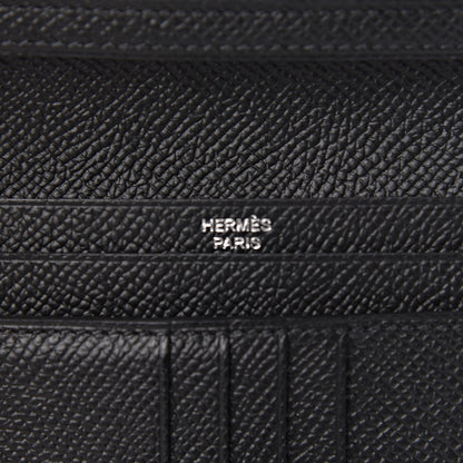 Hermes Epsom Bearn Compact Wallet Black 6 of 7