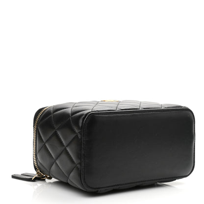 Chanel Lambskin Quilted Small Top Handle Vanity Case With Chain Black 4 of 11