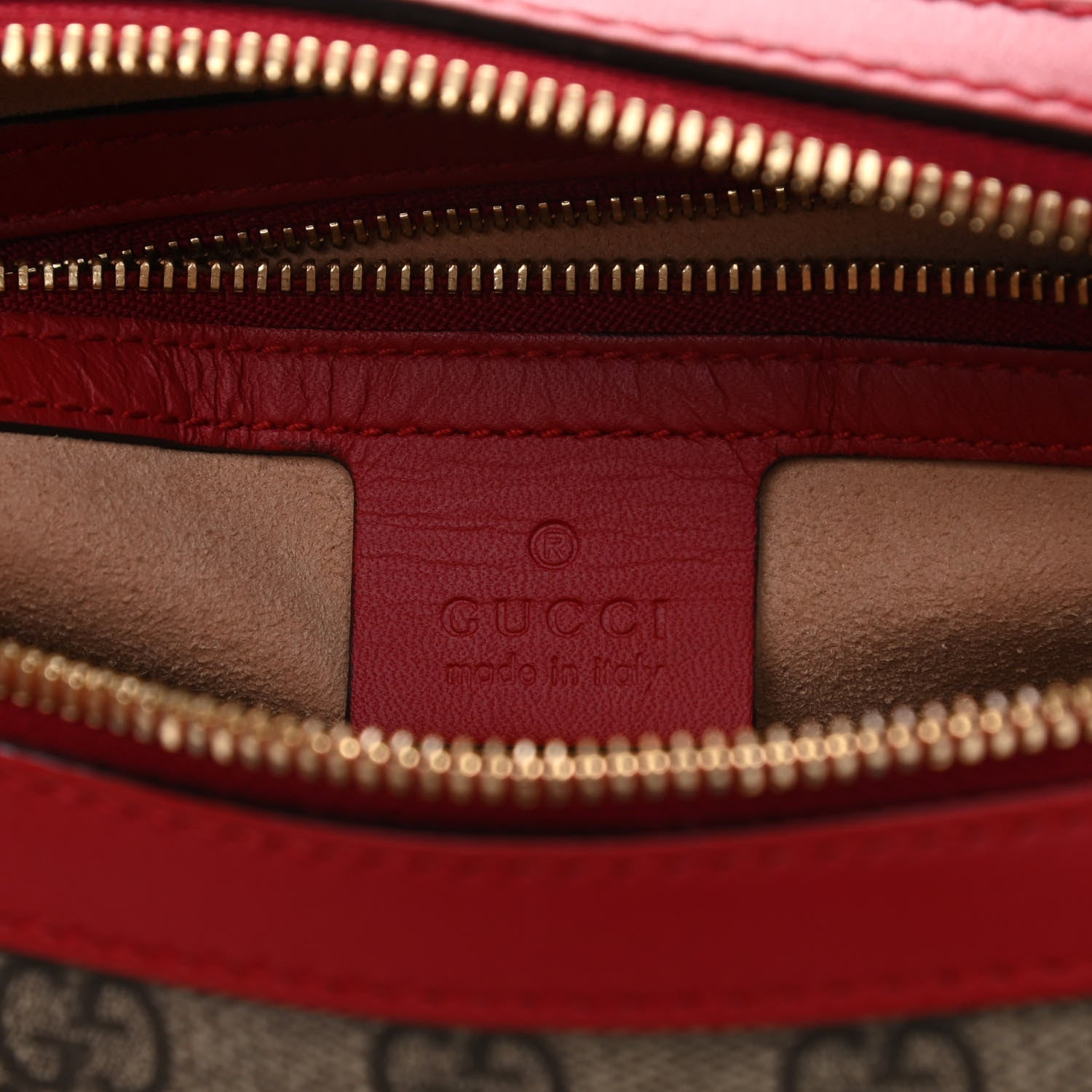 Gucci GG Supreme Monogram Kingsnake Heart Embroidered Small Boston Red 6 of 10