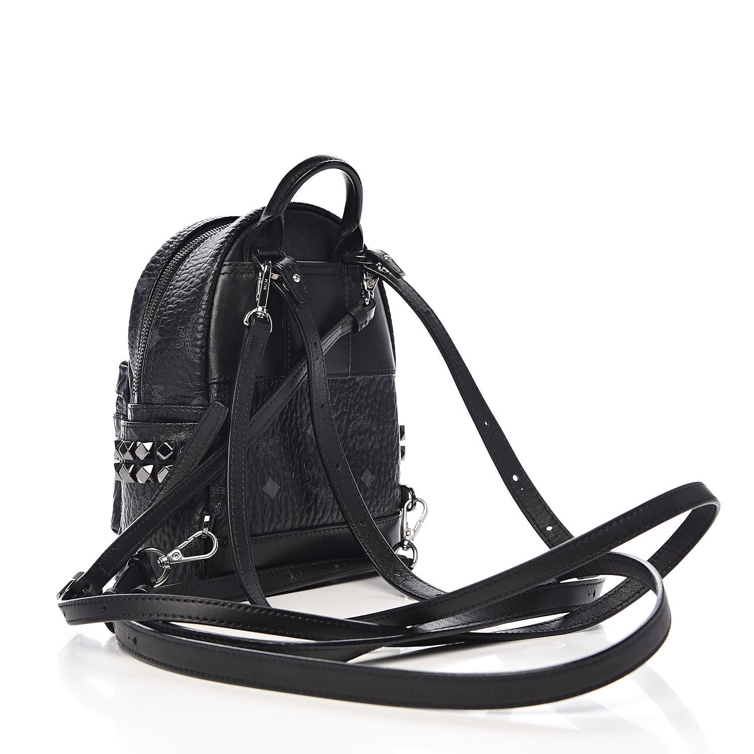 MCM Visetos Side Stud X-Mini Stark Bebe Boo Backpack Black 3 of 11