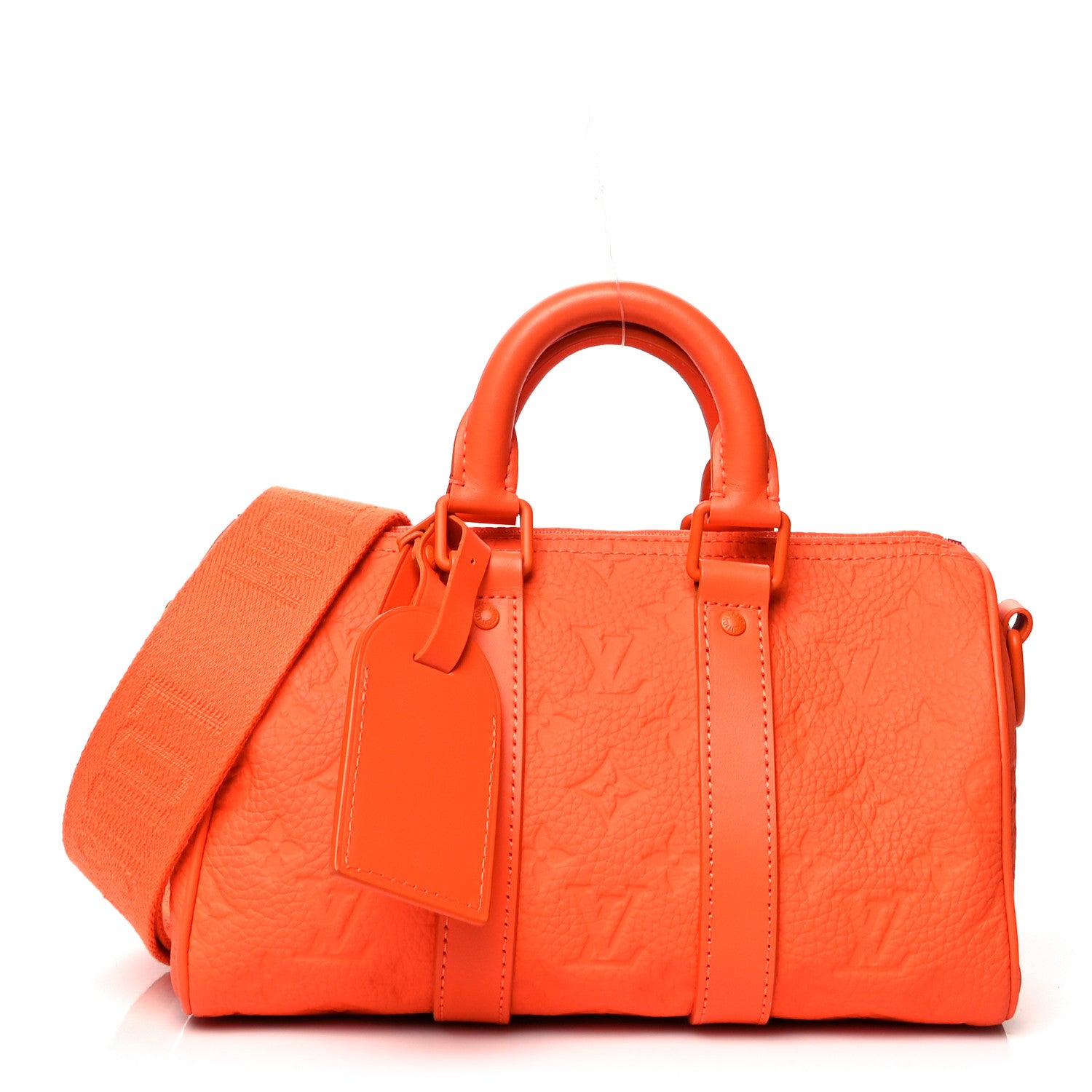 Louis Vuitton Grained Calfskin Aerogram Keepall XS Orange 1 of 14