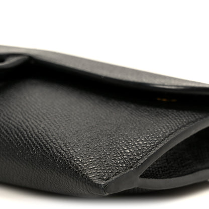 Christian Dior Grained Calfskin Saddle Chain Wallet Pouch Black 14 of 15