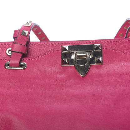 Valentino Garavani Vitello Small Rockstud Tote Deep Cyclamin 9 of 15