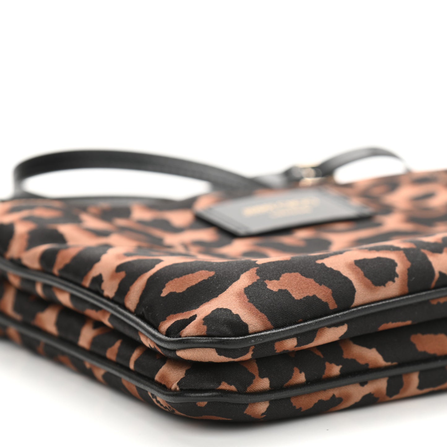 Nylon Leopard Print Candice Crossbody Black