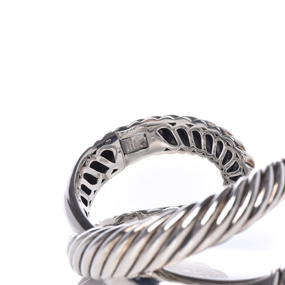 David Yurman Sterling Silver 18K Yellow Gold Crossover Cuff Bracelet 5 of 6