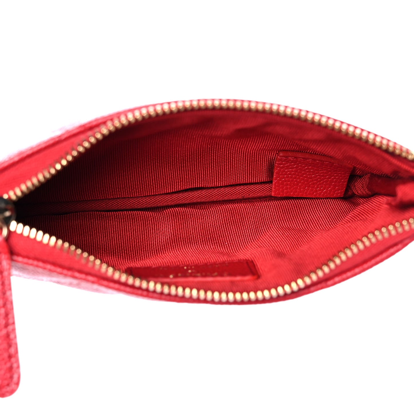 Caviar Quilted Small Cosmetic Case Red
