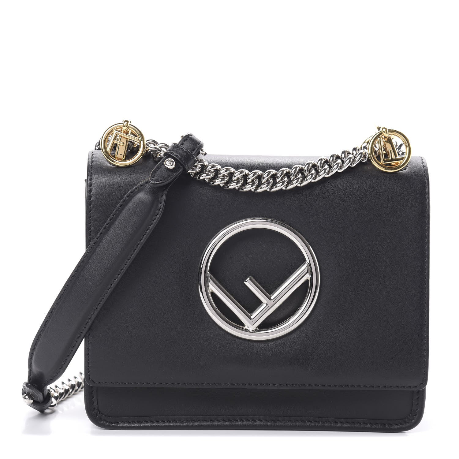 Fendi Vitello Century Opaco F is Fendi Small Kan I Shoulder Bag Black 1 of 10