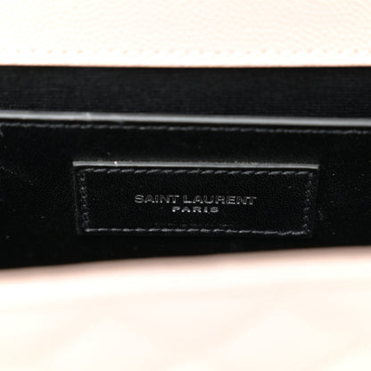 Saint Laurent Grain De Poudre Textured Mixed Matelasse Medium Triquilt Monogram Satchel Marble Pink 6 of 11