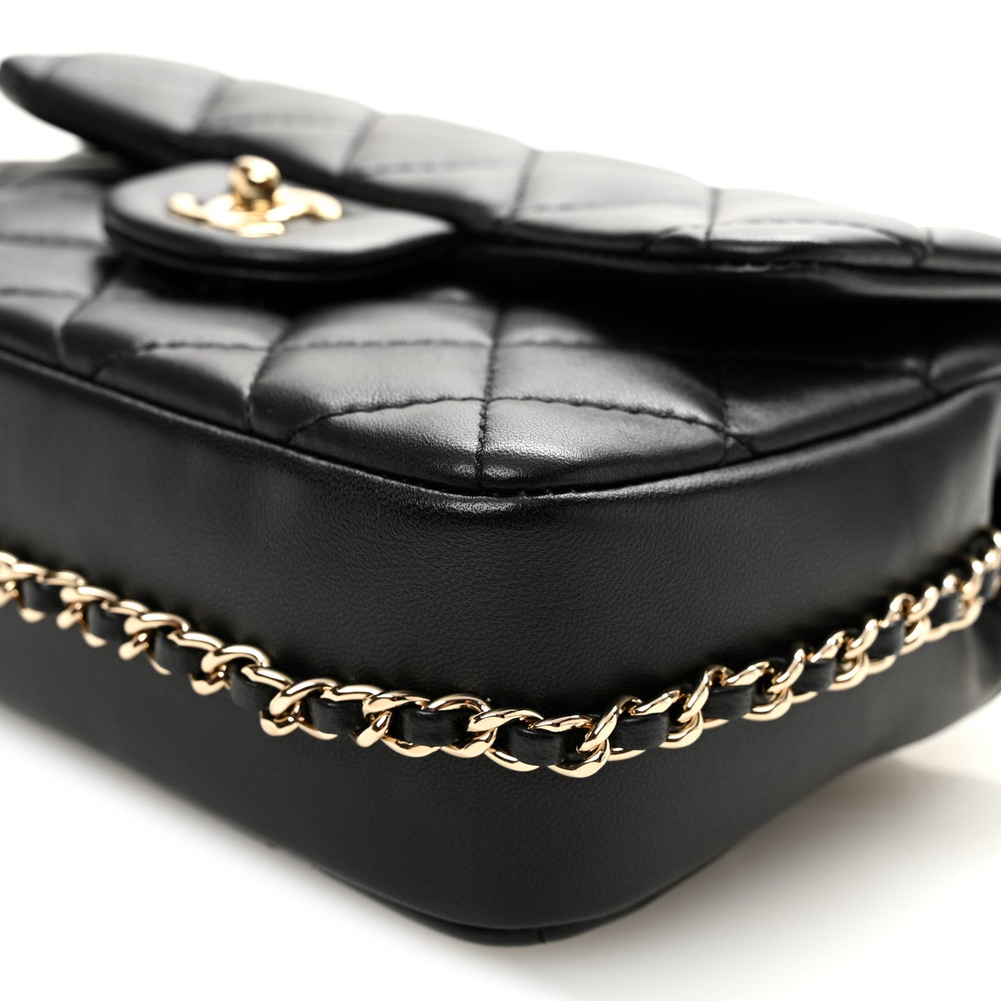 Lambskin Quilted Small My Precious Flap Black