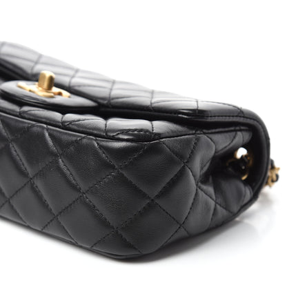 Chanel Lambskin Quilted Mini Rectangular Pearl Crush Flap Black 7 of 11