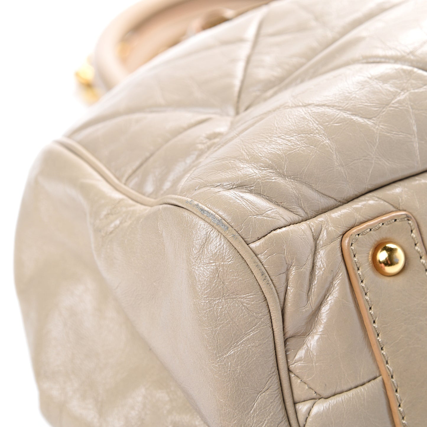 Calfskin Quilted Stam Light Grey