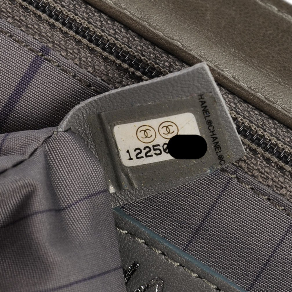 Glazed Calfskin Mademoiselle Lock Kelly Flap Bag Grey