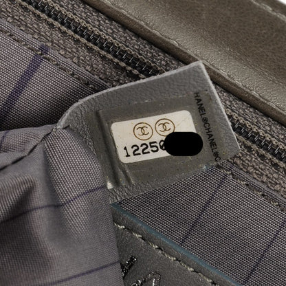 Chanel Glazed Calfskin Mademoiselle Lock Kelly Flap Bag Grey 8 of 8