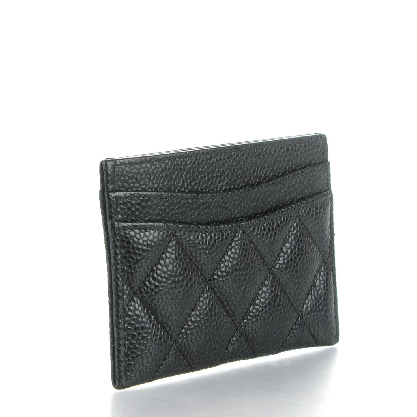 Caviar Quilted Card Holder Black