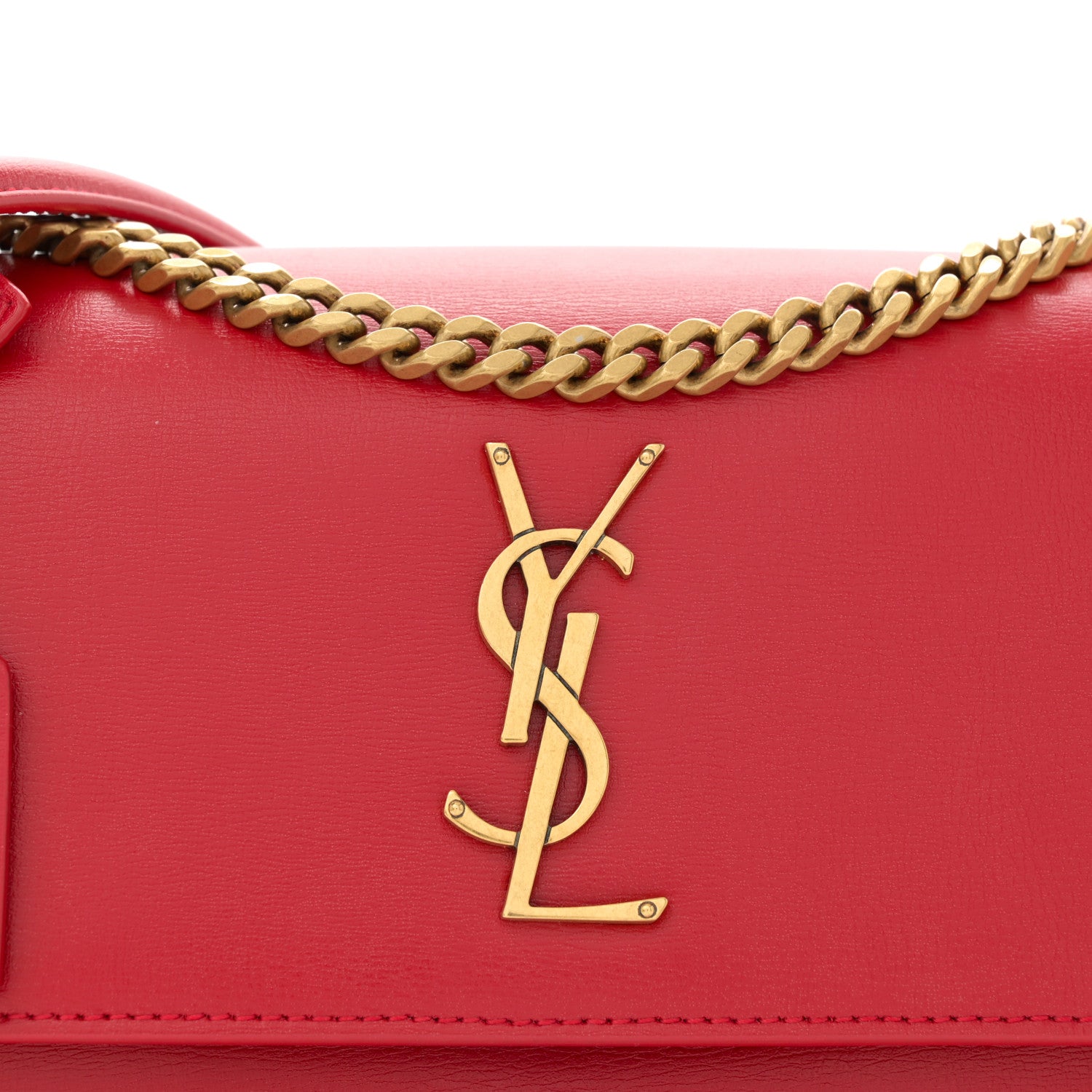 Saint Laurent Calfskin Medium Monogram Sunset Rouge Eros 7 of 9