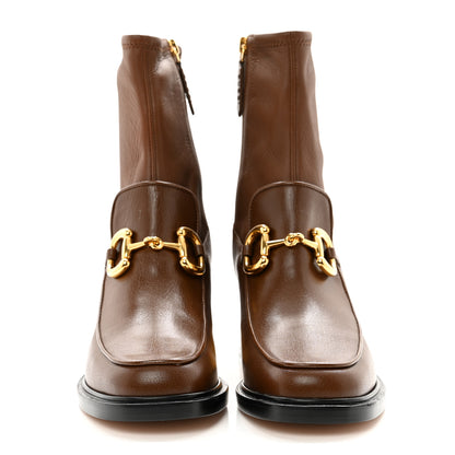 Gucci Quentin Nappa Stretch Granada Kid Horsebit 55mm Ankle Boots 40 Brown Sugar 2 of 8