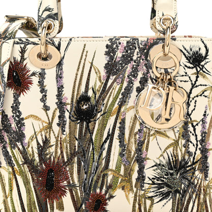 Christian Dior Calfskin Beaded Embroidered Jardin Naturel Mini Lady Dior White Multicolor 7 of 9