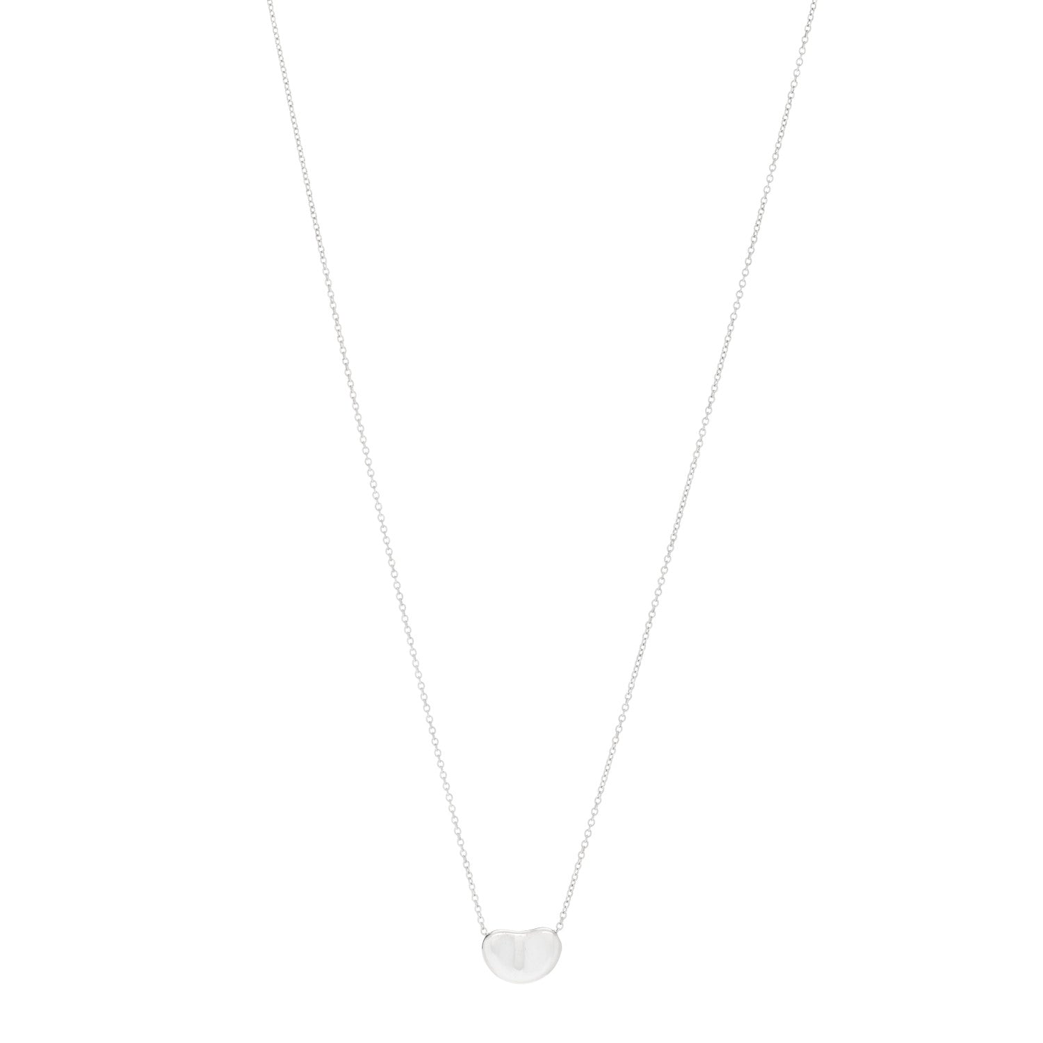 Tiffany Sterling Silver 12mm Elsa Peretti Bean Pendant Necklace 1 of 5