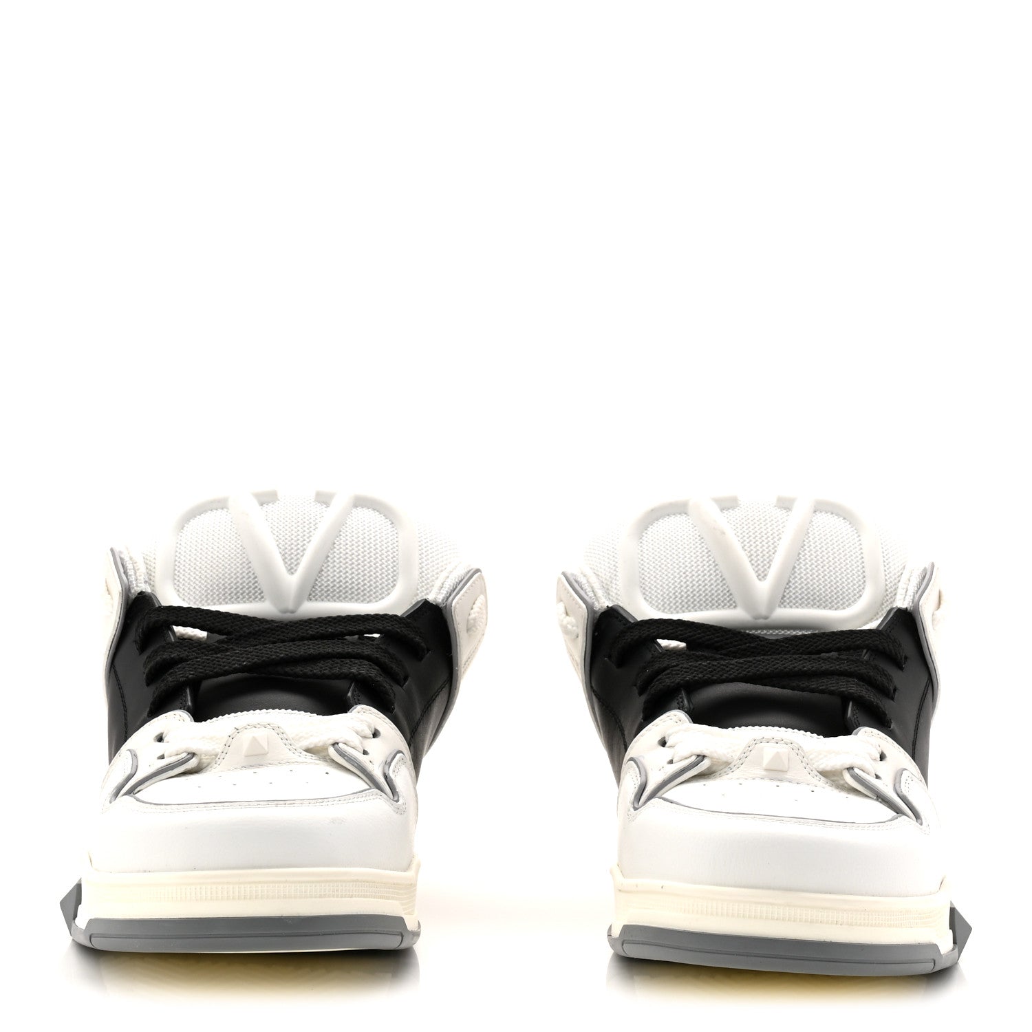 Valentino Garavani Calfskin Mens Open Skate Sneakers 44 White Black 3 of 12