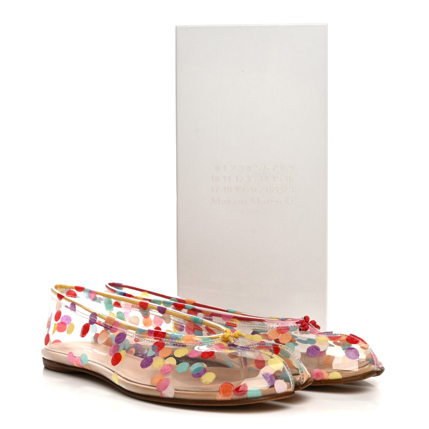PVC Confetti Printed Tabi New Ballerina Flats 39 Multicolor