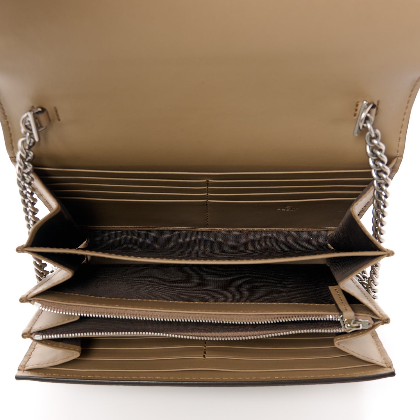 GG Supreme Monogram Mini Dionysus Chain Wallet Beige Taupe