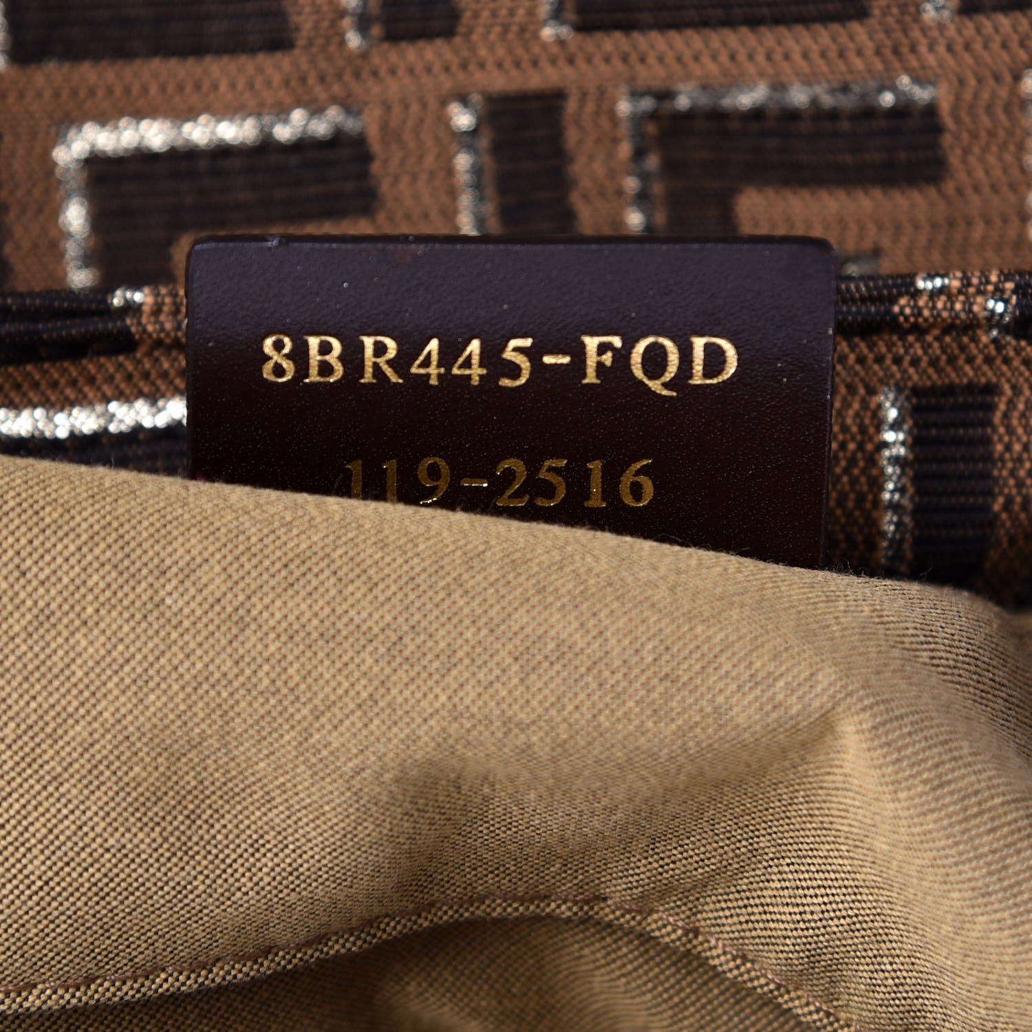 Fendi Zucca Vitello Small Chef Shoulder Bag Tobacco Oro Moro 7 of 11
