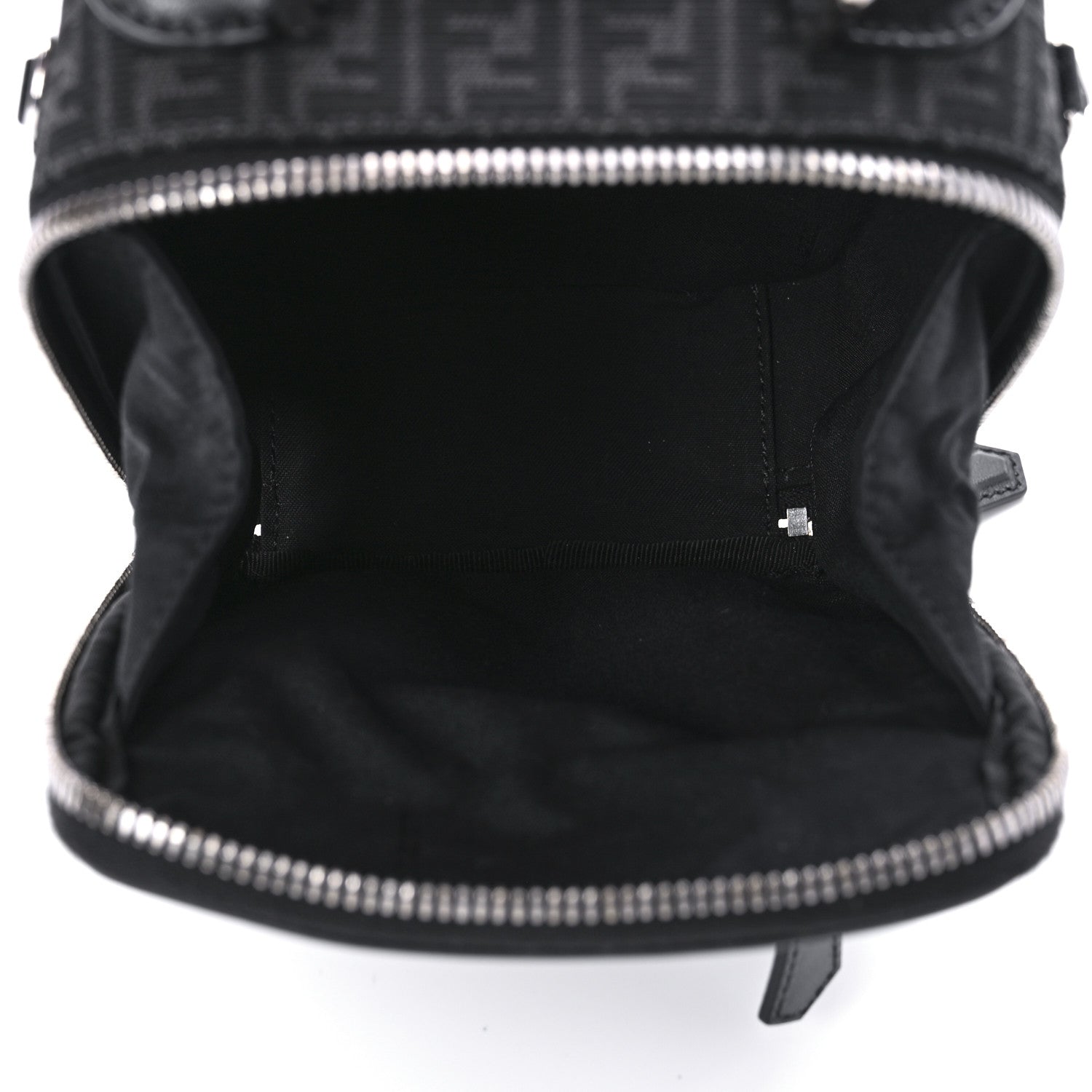 Fendi Recycled Fabric Jacquard Vitello Astro Micro FF Mini Trolley Bag Asfalto Black 5 of 11
