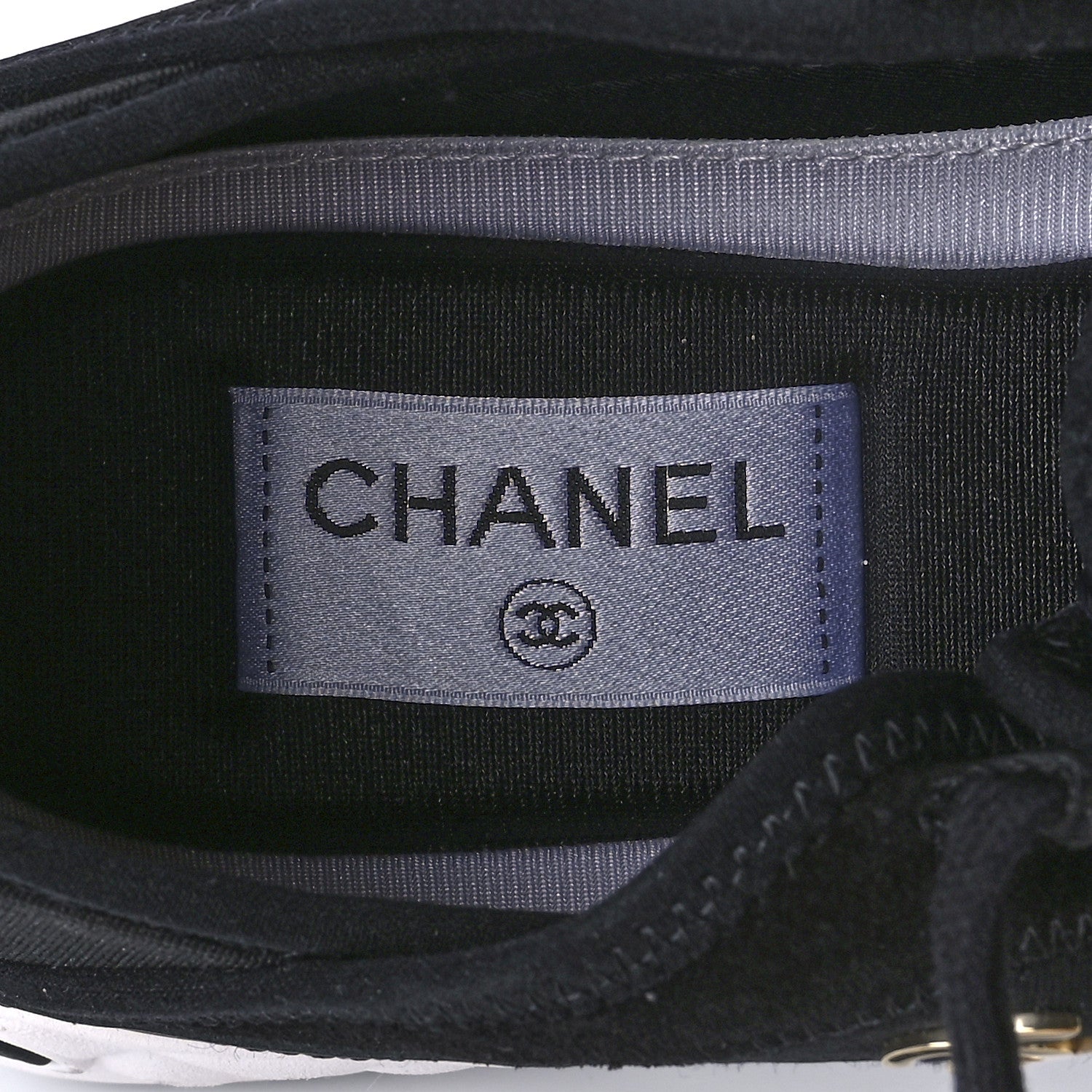Chanel Velvet Calfskin Mixed Fibers CC Sneakers 38.5 Black 9 of 11