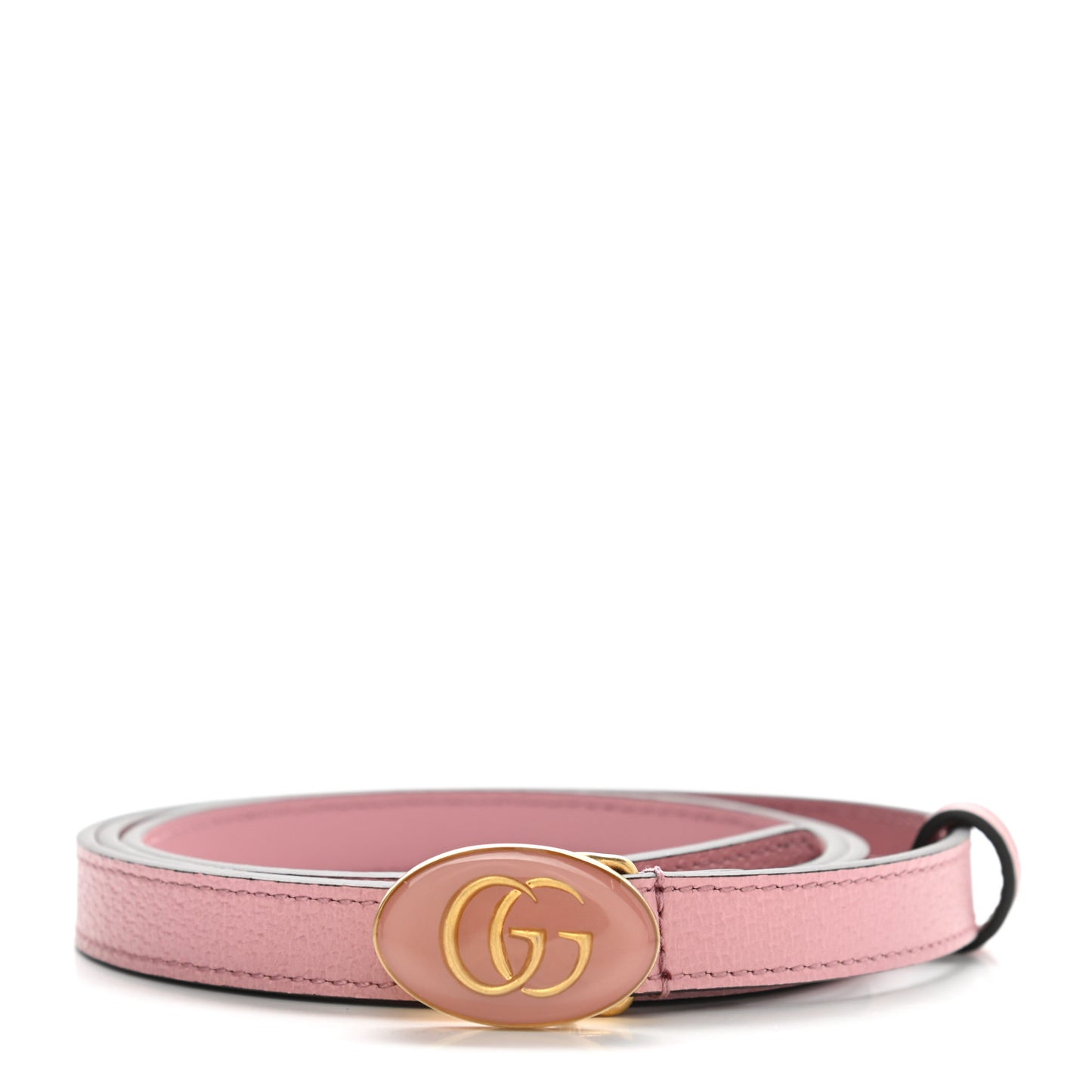 Textured Dollar Calfskin Enamel GG 15mm Belt 100 40 Carmine Rose