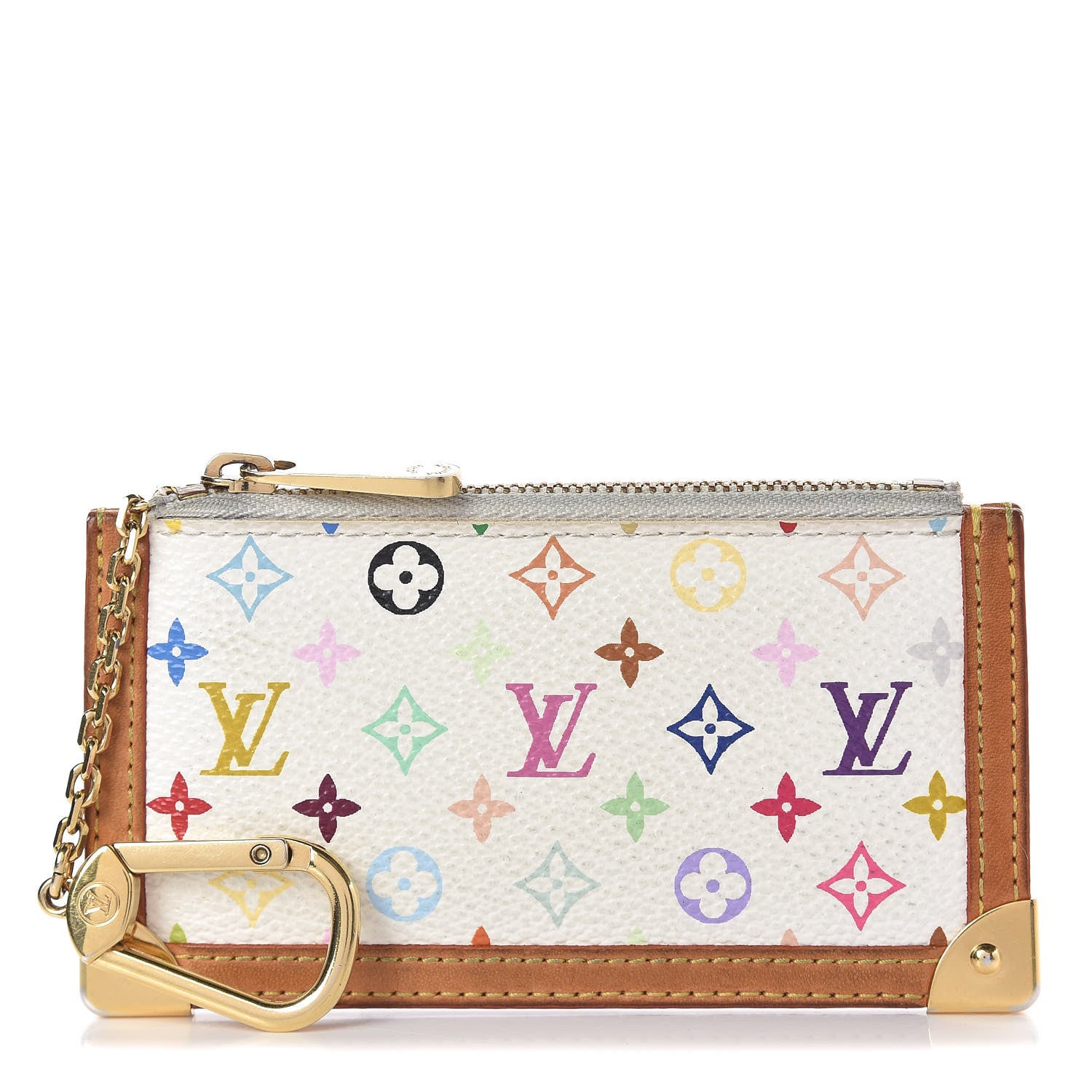 Louis Vuitton Monogram Multicolor Key Pouch White 1 of 7