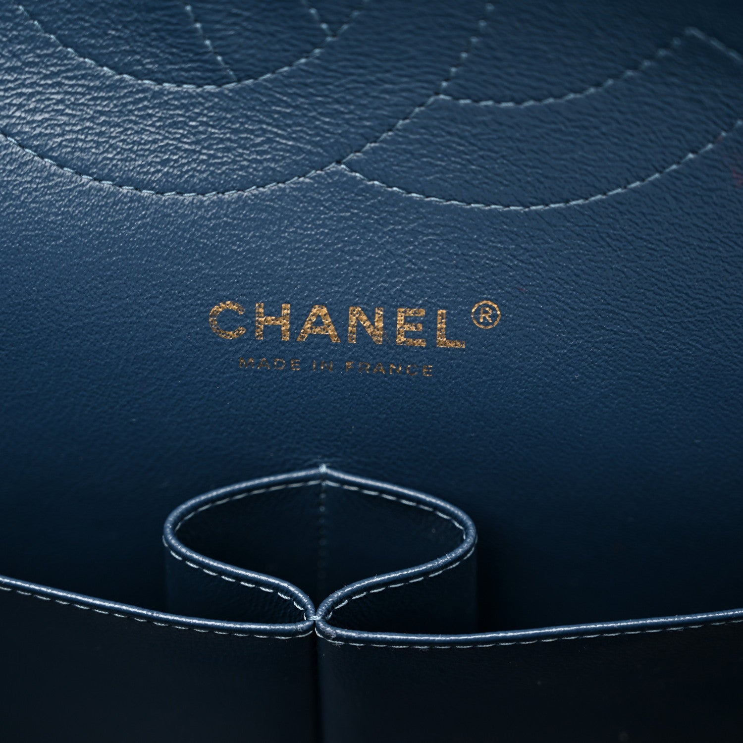 Chanel Metallic Caviar Quilted Jumbo Double Flap Dark Blue 5 of 10