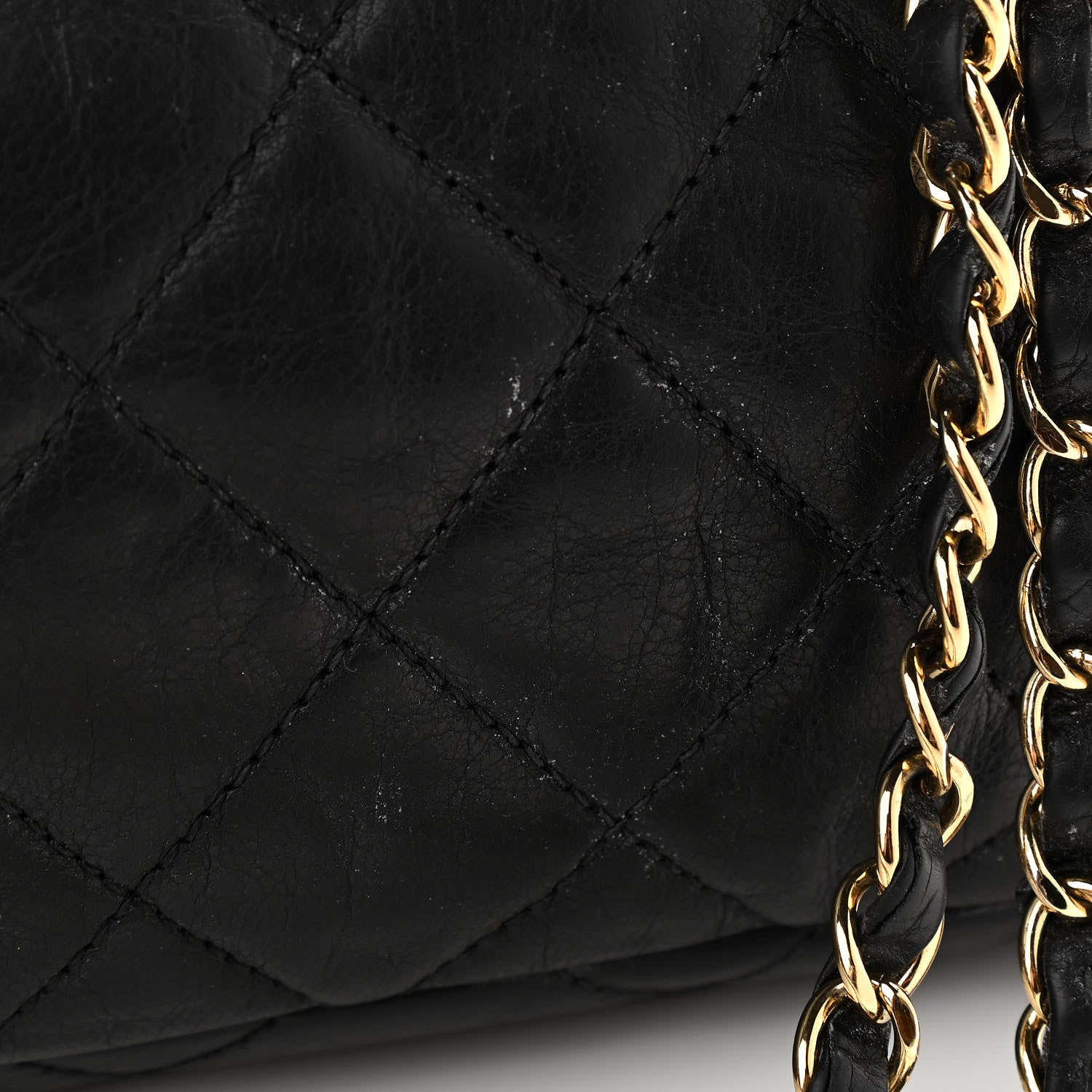 Chanel Crumpled Calfskin Quilted Large Chain All Over Flap Bag Black 11 of 11