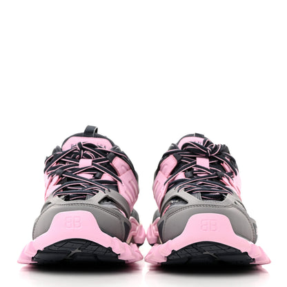 Balenciaga Mesh Rubber Tri-Color Womens Track Sneakers 37 Dark Grey Pink Grey 2 of 9