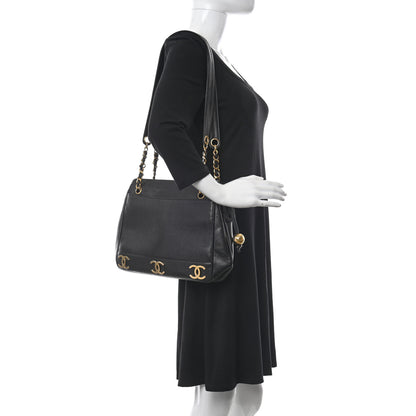 Chanel Caviar CC Shoulder Bag Black 2 of 9