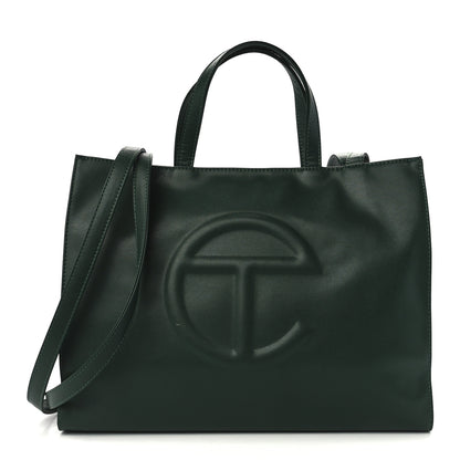 Telfar Vegan Leather Medium Shopping Bag Dark Olive 1 of 11