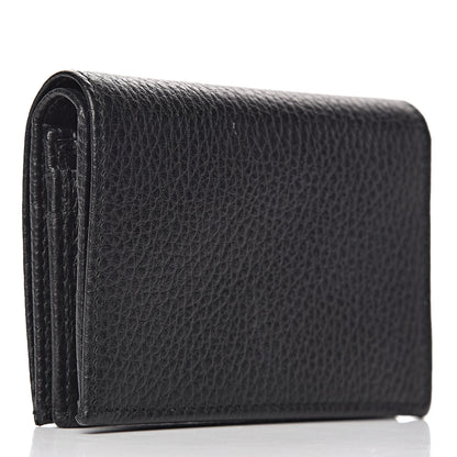 Gucci Pebbled Calfskin GG Marmont Card Case Black 3 of 9