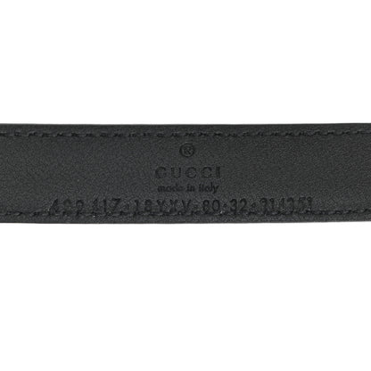 Gucci Azalea Calfskin Enamel Monochrome Double G 20mm Belt 80 32 Black 3 of 3